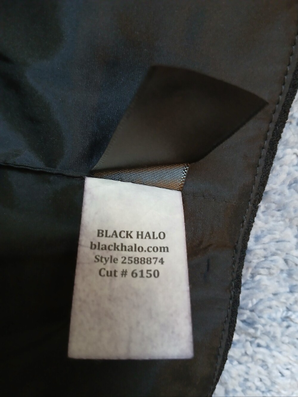 Black Halo Sanibel Black Crop Top Zipper Back Size 6 - Picture 8 of 9